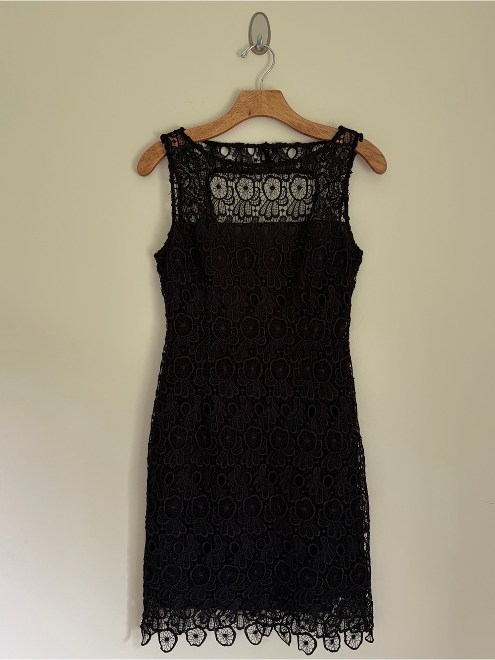 BB Dakota black crochet lace sheath dress, size 6, new with tags